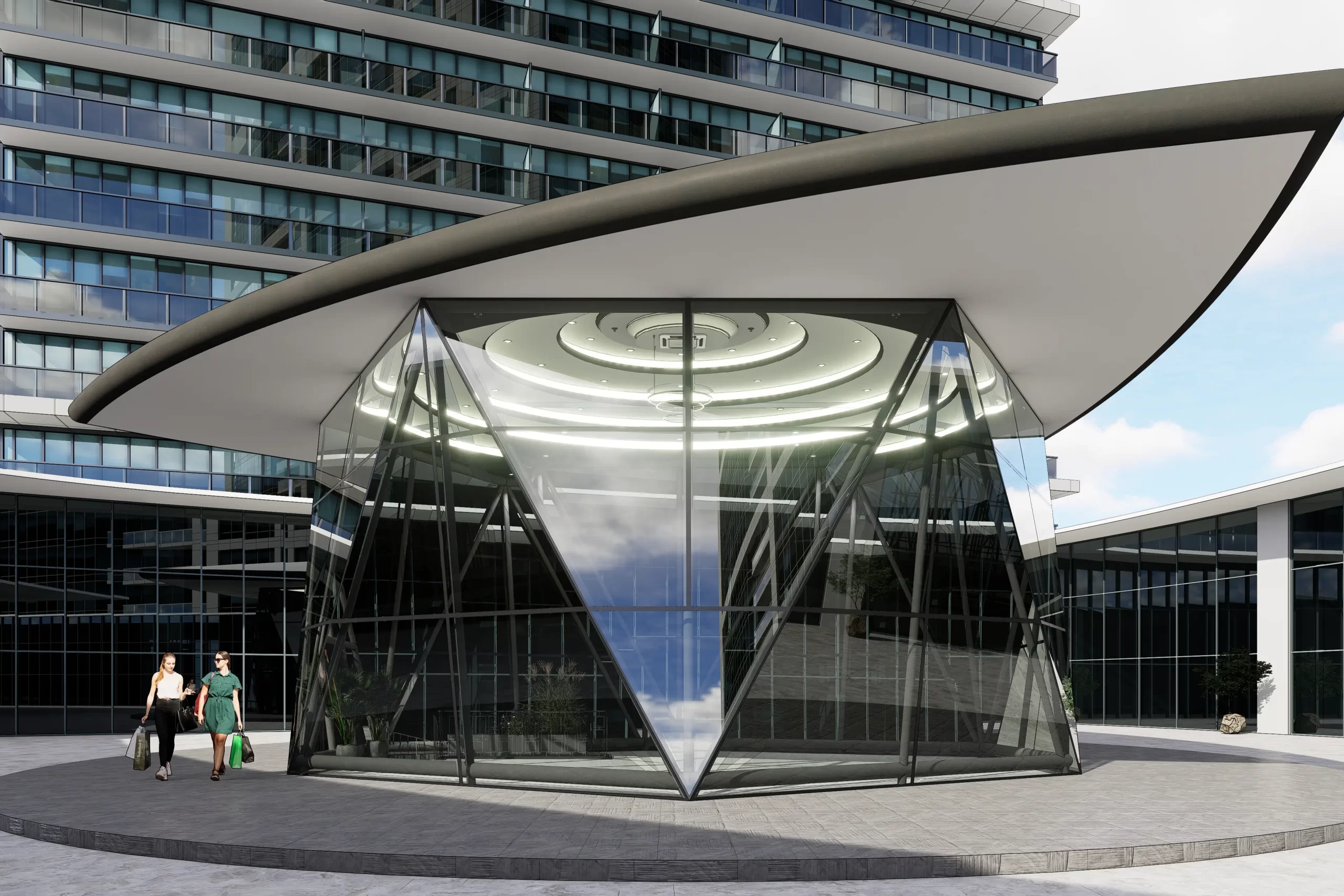 Mimari Render, Oval Tavan Tasarımı, Kafe iç mimari tasarımı, çelik yapı projesi, çelik yapı render, çelik yapı iç mimarisi