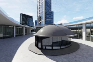 Mimari Render, Oval Tavan Tasarımı, Kafe iç mimari tasarımı, çelik yapı projesi, çelik yapı render, çelik yapı iç mimarisi, asma tavan tasarımı, kolon kaplama, mimari panorama render