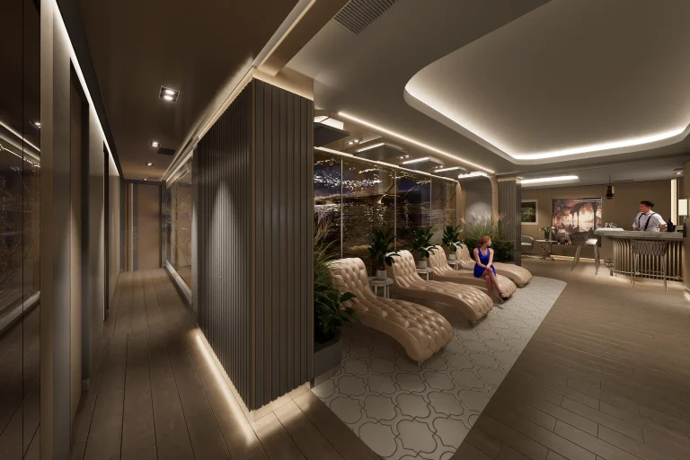 İç mimari tasarım, hotel tasarımı, otel spa sauna katı tasarımı, ahşap iç mimari tasarım, organik mimari tasarımlar, otel iç mimarisi, asma tavan tasarımı, gizli aydınlatma tasarımları, hamam tasarımları, Türk Hamamı tasarımı - Tega Mimarlık